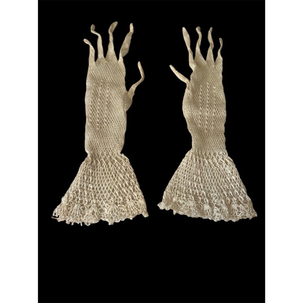 Antique Victorian Lace Mesh Gloves